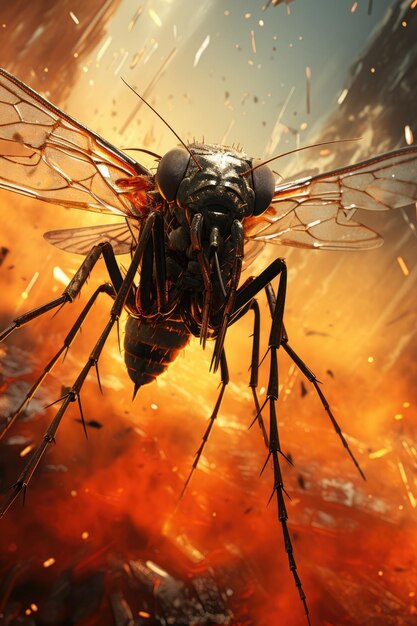 Mosquitos de perto Ilustração Generative AI