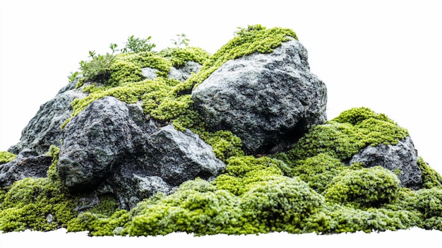 Mossige Felsen isolierte Naturszene Garten-Design-Element