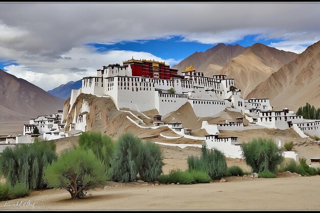 Foto mosteiro de thiksey thiksey gompa leh ladakh jammu e caxemira índia