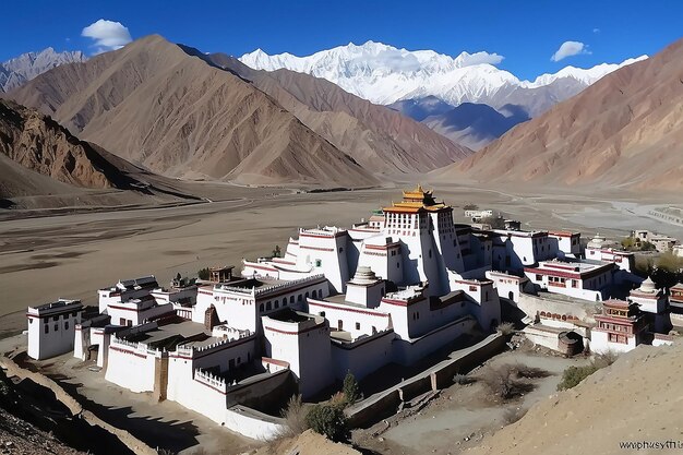 Foto mosteiro de thiksey thiksey gompa leh ladakh jammu e caxemira índia