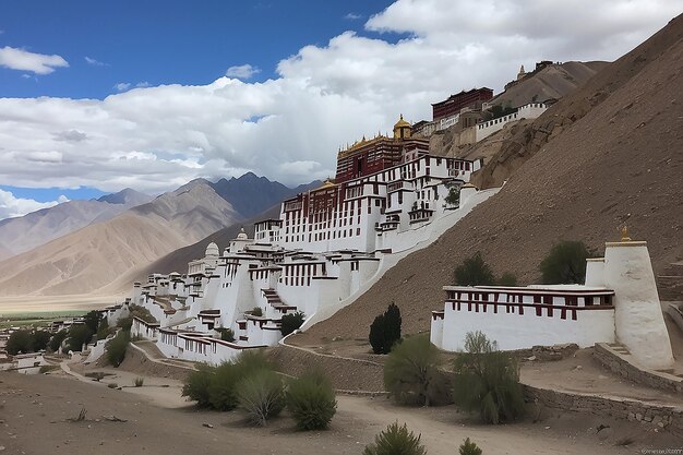 Foto mosteiro de thiksey thiksey gompa leh ladakh jammu e caxemira índia