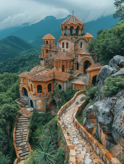 mosteiro nas montanhas do Cáucaso