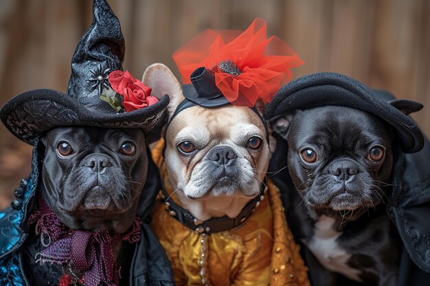 Foto mostra de trajes de cão monstro assustador