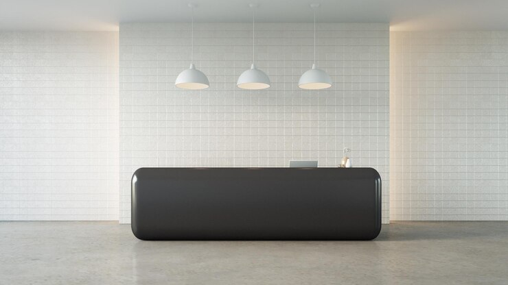 Mostrador de recepción moderno de lujo - renderizado 3D