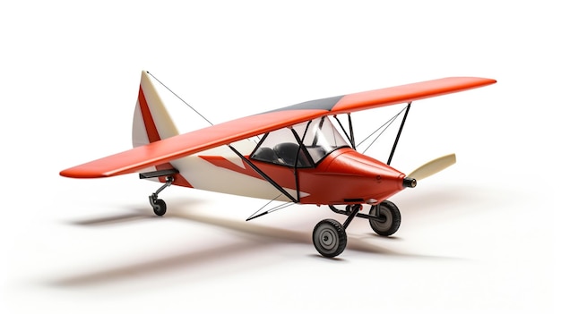 Mostrando un avión ultraligero en miniatura en 3D