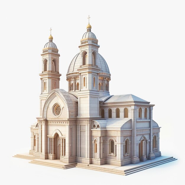 Foto mostrando una miniatura 3d de la basílica sobre un fondo blanco