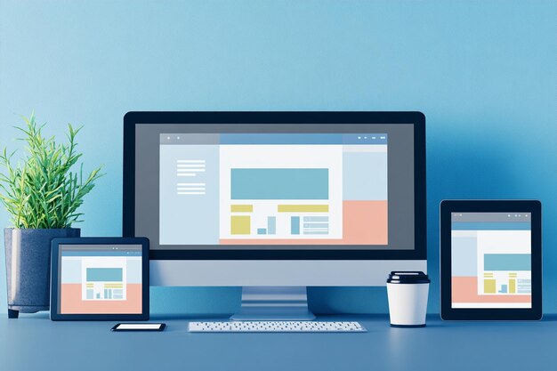 Mostrar contenido digital, diseños de sitios web, aplicaciones o marcas