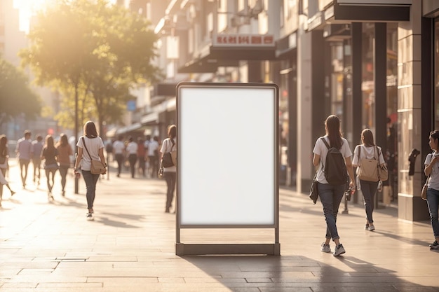 mostrar una pantalla limpia en blanco o una maqueta de letrero generativo de ai