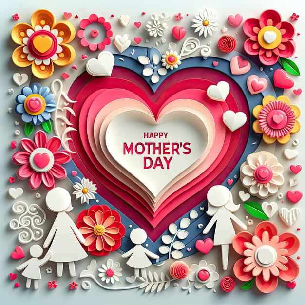 Mother's Day in Papaer-Kunst mit generativer KI