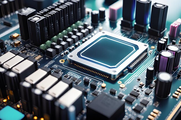 Foto motherboard und cpu-hintergrund