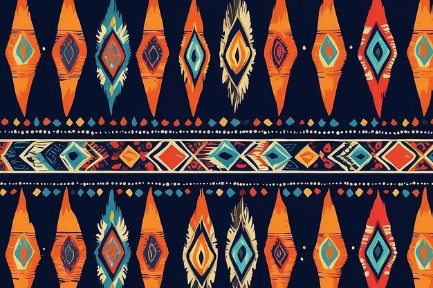 Motif étnico feito à mão bela arte Ikat Ikat étnica tribal boho cores papel de parede sem costura Ikat étnico arte de fundo abstrato