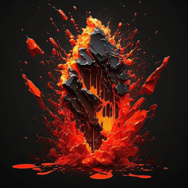 Motion Lava Splash VFX-Spiel ai generiert