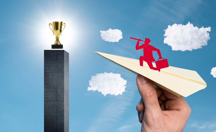 Foto motivationskomposition zur zielerreichung