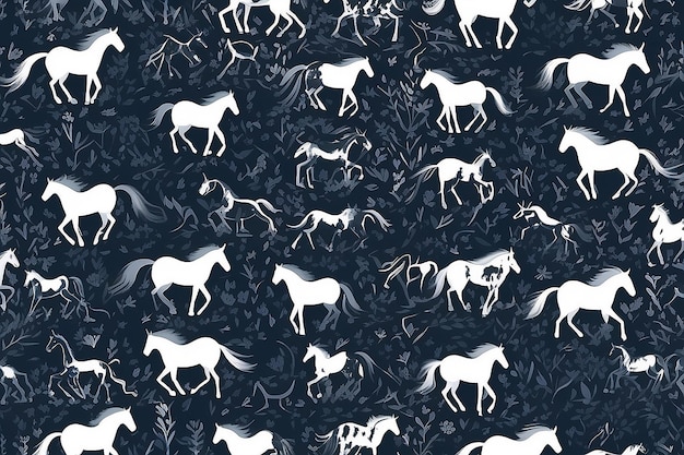 Foto motivo equino sereno patrón de caminata de caballo minimalista ia generativa