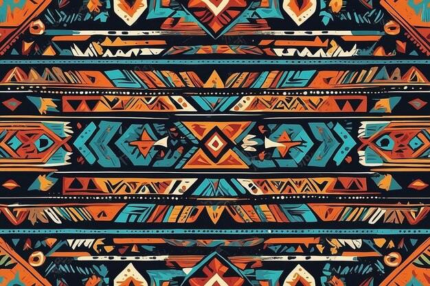 Foto motivo étnico asteca padrão geométrico nativo americano colorido elementos de arte tribal mexicana design símbolos ou ornamentos de cultura antiga coloridos