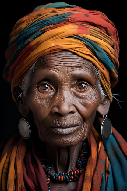 Motivos africanos Retratos de velhas mulheres Mês da história negra Orgulho da cultura africana como uma celebração multicultural