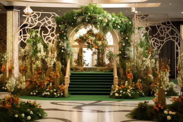 Motivos florais e decorações islâmicas para as festividades de Mawlid