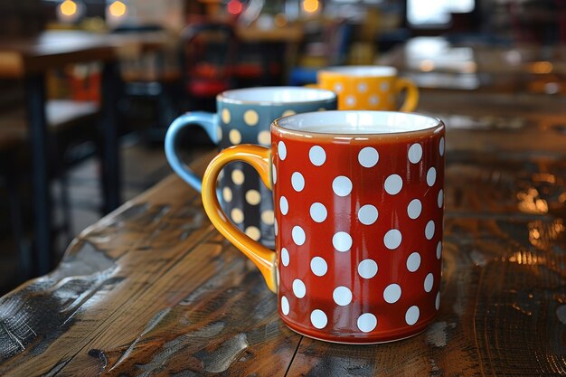 motivos de tazas de café de puntos fotografía profesional