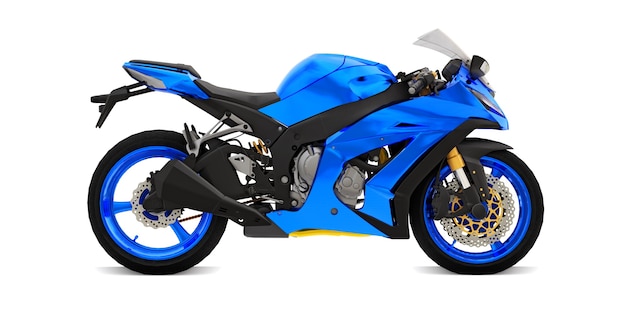 Moto esporte de corrida azul em vetor