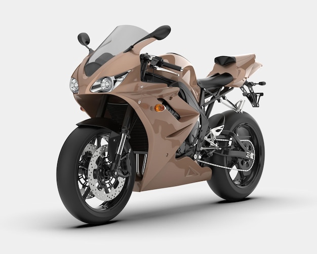 Motocicleta aislada en el fondo Ilustración de renderización 3D
