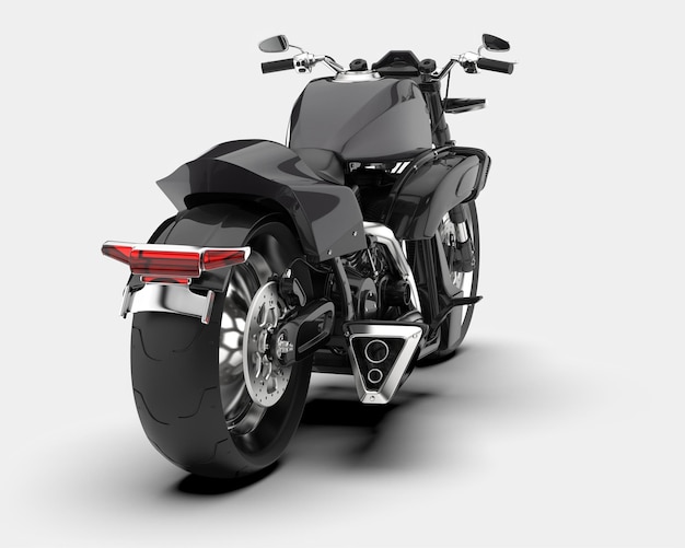 Motocicleta aislada en el fondo Ilustración de renderización 3D