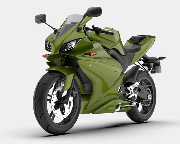 Motocicleta aislada en el fondo Ilustración de renderización 3D