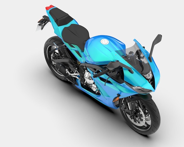 Foto motocicleta aislada en la ilustración de renderizado 3d de fondo