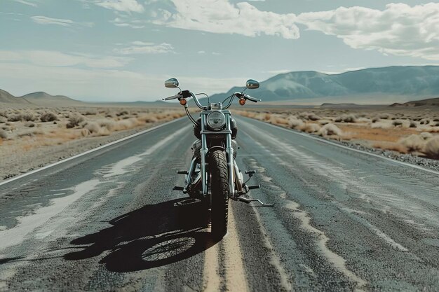 Motocicleta en un camino vacío