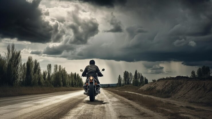Motocicleta en la carreteragenerativa ai