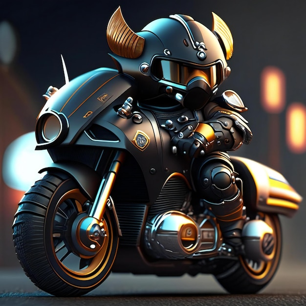 una motocicleta con un casco que dice "casco" en el frente.