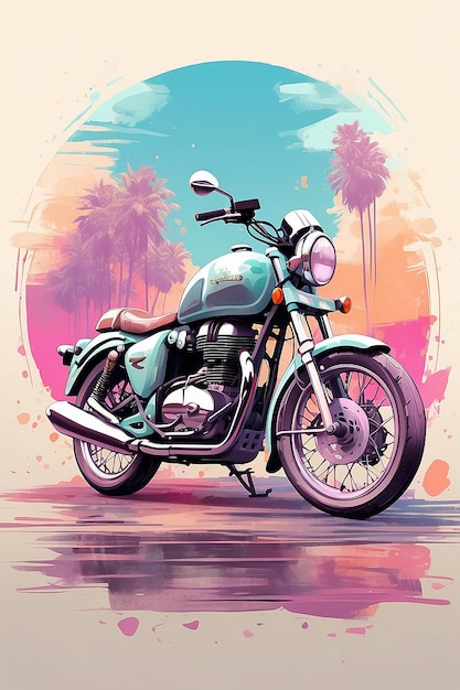 Foto motocicleta clásica aislada para póster de camiseta
