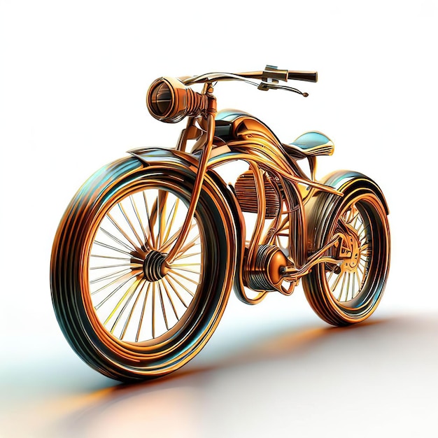 Una motocicleta de color dorado con la palabra harley en el frente.
