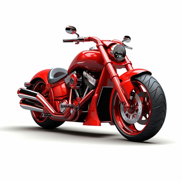 motocicleta de cor vermelha isolada em fundo branco