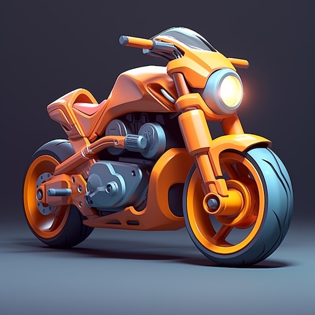 Motocicleta de desenho animado 3D