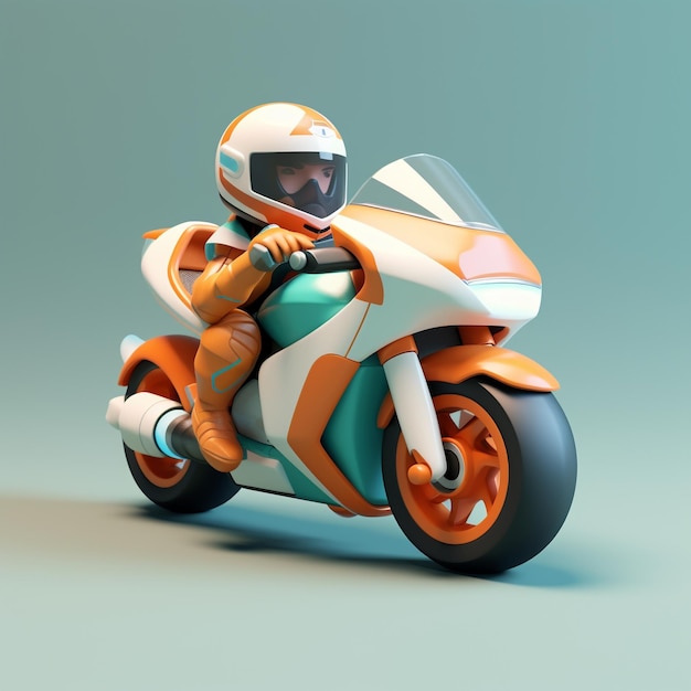 Motocicleta de desenho animado 3D