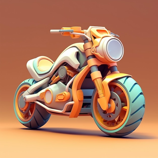 Motocicleta de desenho animado 3D