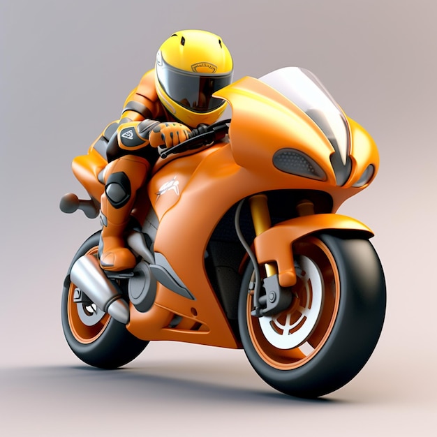 Motocicleta de desenho animado 3D
