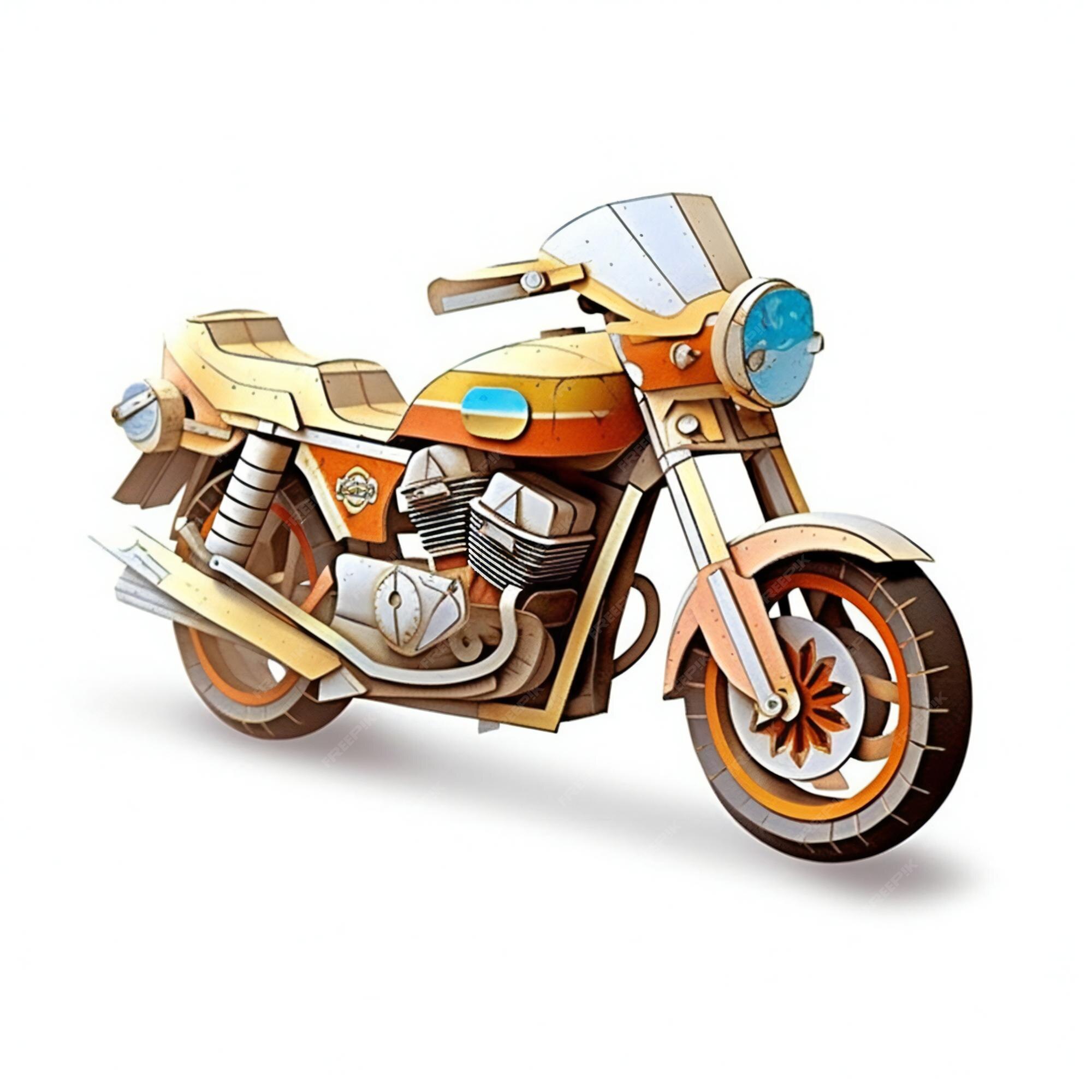 estilo de desenho animado de moto isolado em fundo branco 9944535