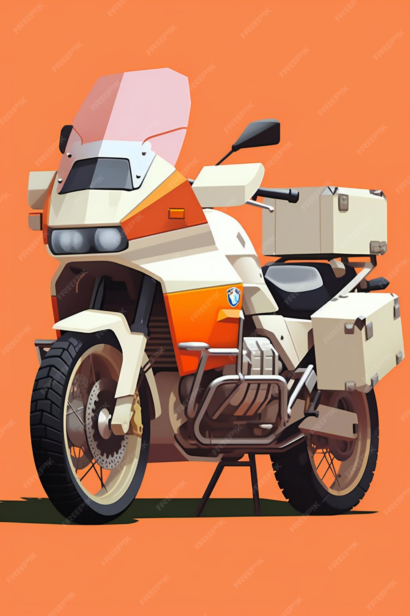 Orange Motocicleta Laranja Ilustração Da Motocicleta Ilustração De