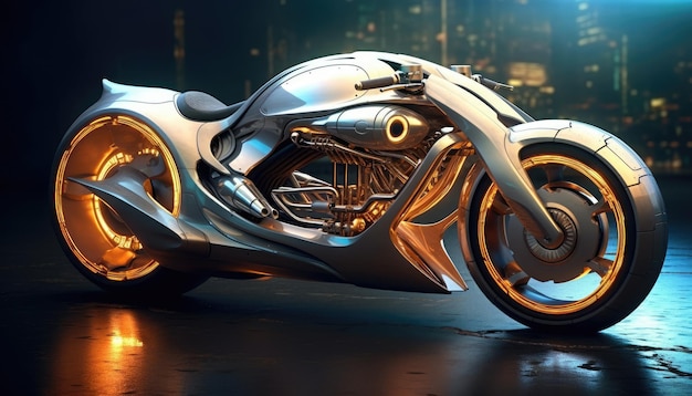 Una motocicleta futurista del futuro