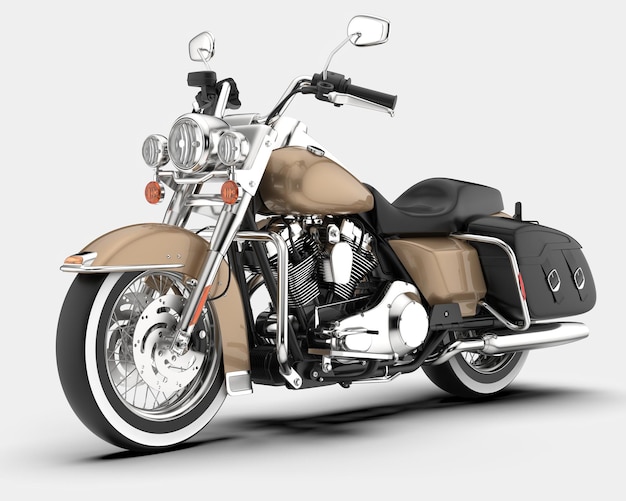 Motocicleta isolada na ilustração de renderização 3d de fundo
