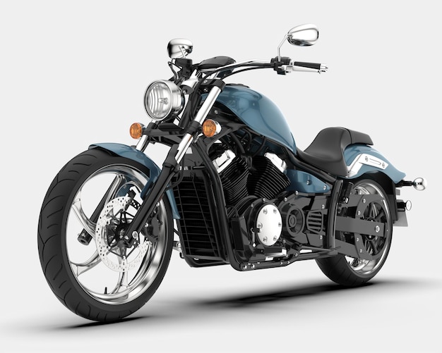 Foto motocicleta isolada na ilustração de renderização 3d de fundo