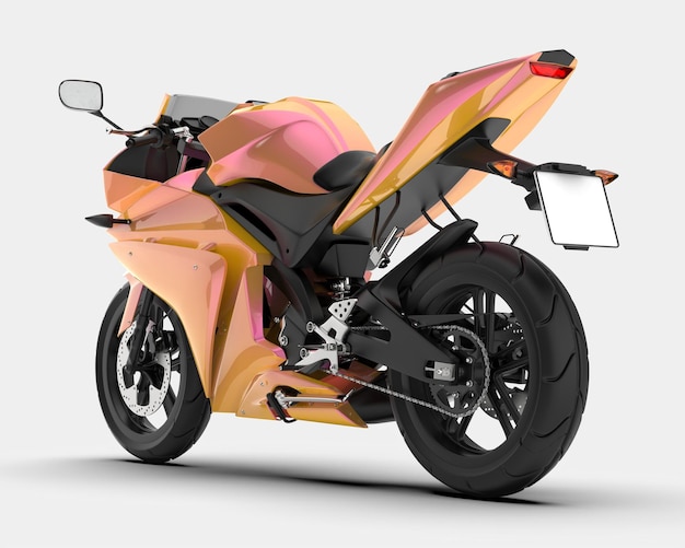 Motocicleta isolada na ilustração de renderização 3d de fundo