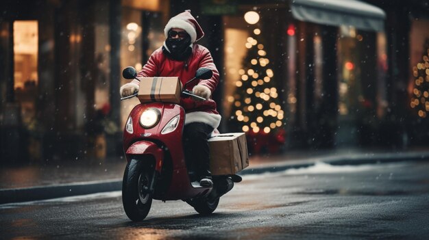 Foto motocicleta na rua generativa ia