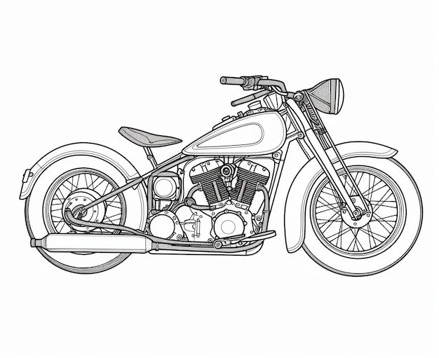 Desenho de Motocicleta harley para Colorir - Colorir.com