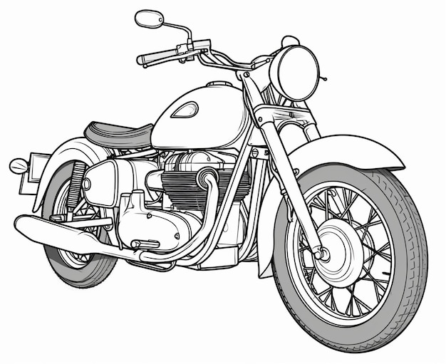 Esboço de desenho de moto de turismo