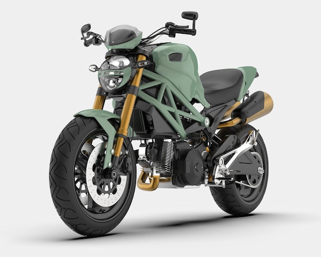 Motocicleta rápida aislada en el fondo Ilustración de renderización 3D