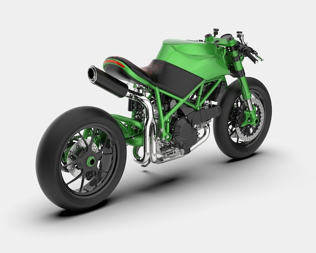 Motocicleta rápida isolada na ilustração de renderização 3d de fundo