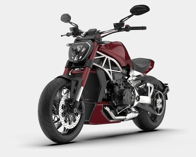 Motocicleta rápida isolada na ilustração de renderização 3d de fundo