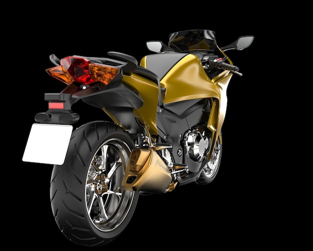 Motocicleta rápida isolada na ilustração de renderização 3d de fundo
